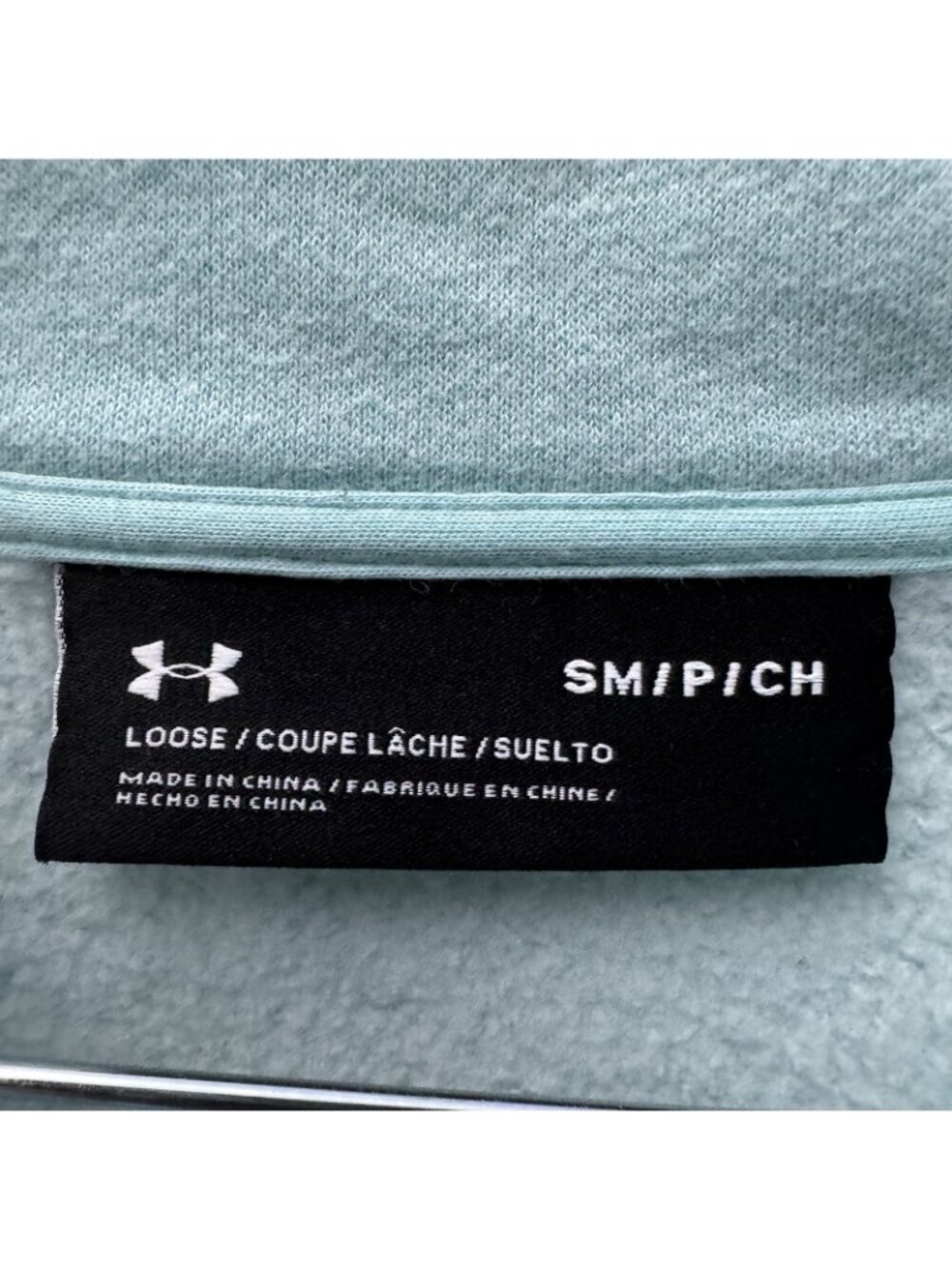 Under Armour Women’s Small Mint Fleece 1/4 Zip Pullover Sweatshirt Logo - Picture 4 of 7